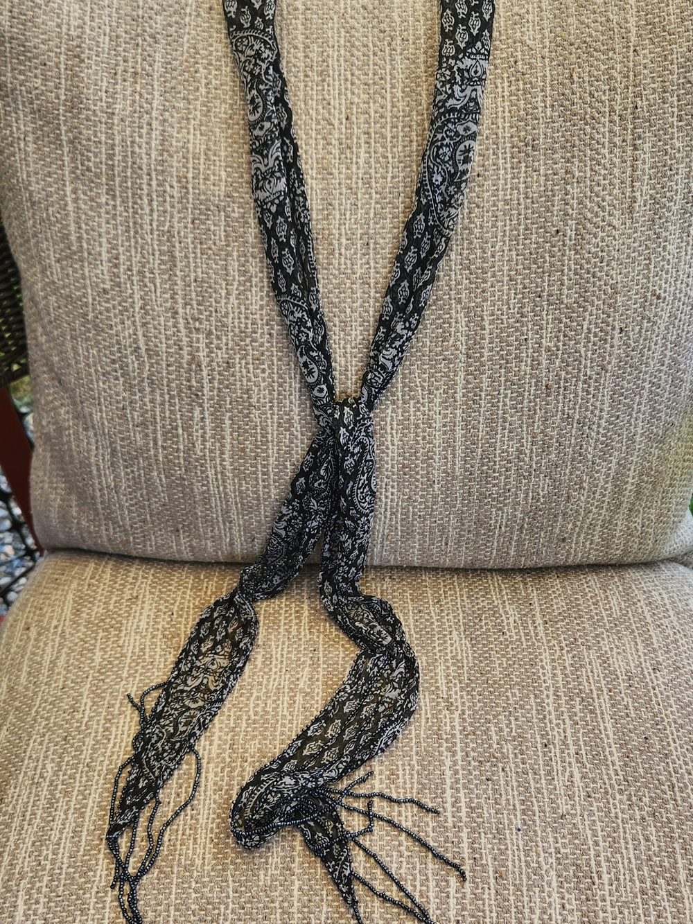 Women's, Black Paisley Scarf/Necklace - Women's Scarf, also as cute belt.